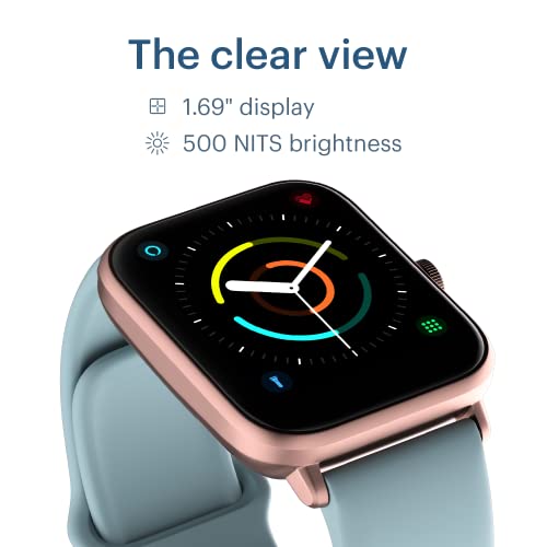 Image of Noise ColorFit Pro 3 Alpha Bluetooth Calling Smart Watch with Alexa Built-in, 1.69 inch(4.29cm) Display, 80+ Songs Storage, 100 Sports Modes, 5ATM Waterproof & Noise Health Suite (Smoky Blue), OneSize