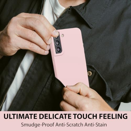 Image of LIRAMARK Liquid Silicone Soft Back Cover Case for Samsung Galaxy S21 Plus (Pink)