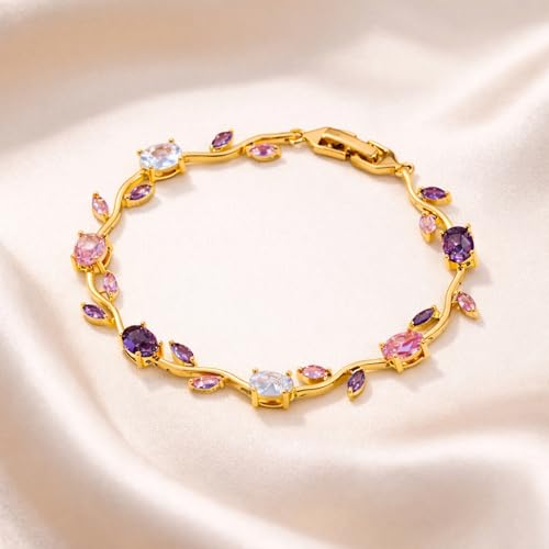 Image of SALVE Coquette Golden Tulip Bracelet for Women Stylish | Anti Tarnish Jewellery for Women, Hand Wristlet for Girls | Aesthetic Accessories for Girls, Valentine's Gift for Girlfriend