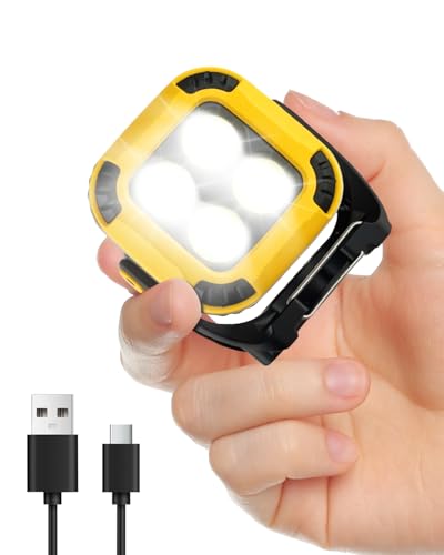 20W LED Rechargeable Work Light Super Bright 900LM Portable Magnetic COB Floodlight with 4 Modes & 4 Brightness Levels Waterproof 360 Rotatable USB Lamp for Outdoor Camping Car Repair Emergency