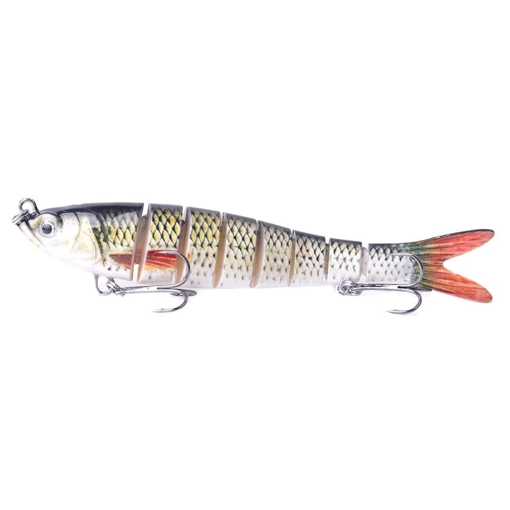 HUFFA 10CM 10G Lifelike Swimming 8 Segmented Multi Jointed Minnow Fishing Bait Hard Sinking Wobblers Trout Fishing Lures (Color : CC55-01)