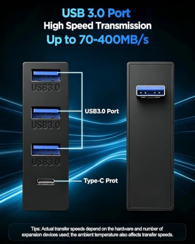 Image of JZW-Shop 4 Ports USB 3.0 Hub for Xbox Series S, 3 USB 3.0 and 1 Type C High Speed USB Hub Splitter Expansion Adapter Compatible with Xbox Series S Console