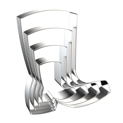 Cowboy Boot Cookie Cutter Set - 5 inch, 4 inch, 3 inch, 2 inch - 4 Piece Western Cowboy Cowgirl...