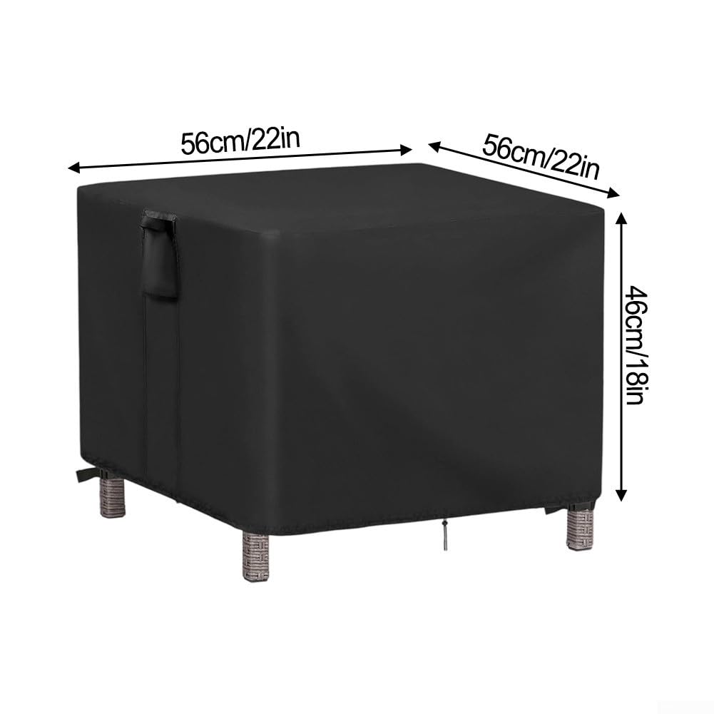 Wasserdichtes Oxford-Tuch Outdoor Fußhocker-Abdeckung für 55,9 x 55,9 x 45,7 cm Bartisch und Hocker, wetterfest, UV-beständig, mit Griffen