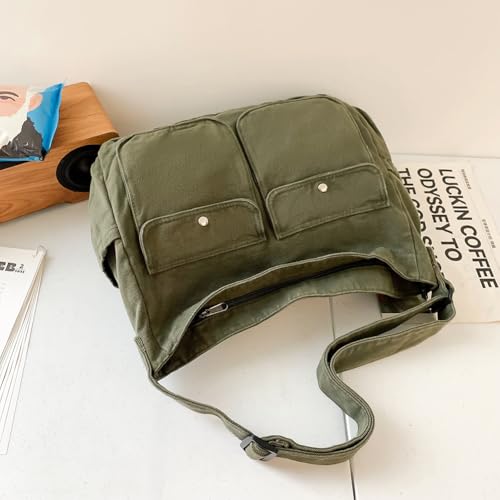 Image of Messenger Bag Hobo Crossbody Bags for Women Canvas Bag Crossbody Tote Bag Shoulder Bag