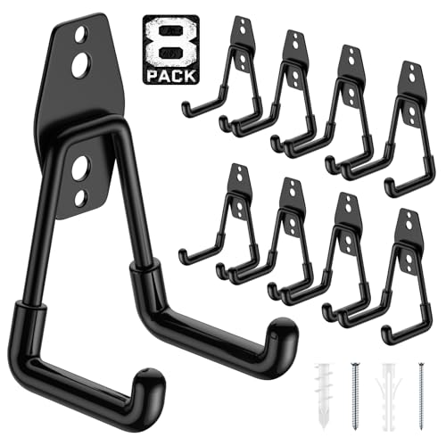 Garage-Hooks-Heavy-Duty8-Pack-45x275-in-U-Hook-SmallThicken-Bold-Wall-Mount-Garage-Storage-Hook-for-Organizing-ToolsLaddersBikesHoseBulk-Items