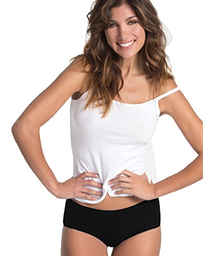 Unno DIM Basic Algodón Elástico Pack X2 Dim Basic Mutande, Bianco (Negro/Blanco 0ca), No Aplicable (Taglia Produttore: 44/46) (Pacco da 2) Donna