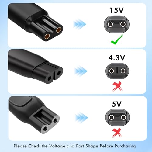Image of Tobfit 15V Replacement Charger for HQ8505 Philips Shaver Charger Compatible for Philips HQ6070 HQ6071 HQ6073 Series, S5070 PT720 AT750 HQ9070 HQ8140 HQ7120