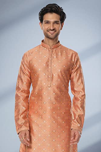 Indian Pakistani Men's Tunic Jacquard Silh Party Festive Ethnic Wear Kurta Pajama Dress Set2