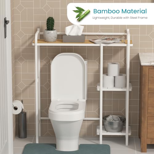 Image of Home Zone Living Over-the-Toilet Bathroom Storage Cabinet Organizer
