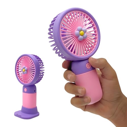 Felinar Mini Portable USB Hand Fan Rechargeable | 2-in-1 Handheld and Desk Fan | USB Powered, Quiet & Personal Cooling Fan for Men & Women | Purple