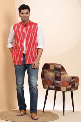 Image of SKAVIJ Men's Casual Nehru Jacket Business Vests Lightweight Waistcoat Slim Fit Suit Vest