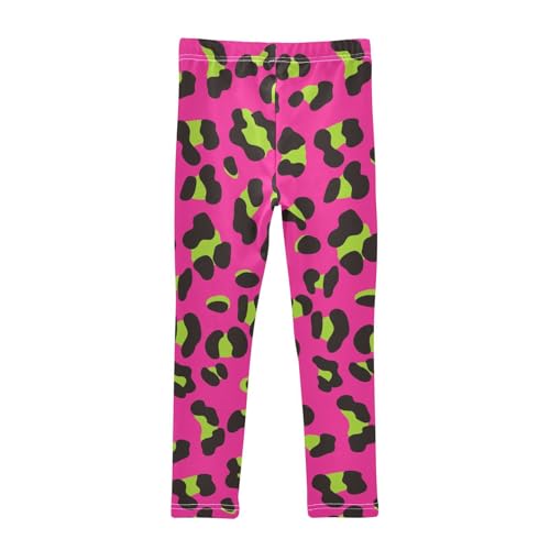 Leopard Green Girls Leggings,Workout Leggings for Girls Toddler Athletic Legging Size for 3-10T2
