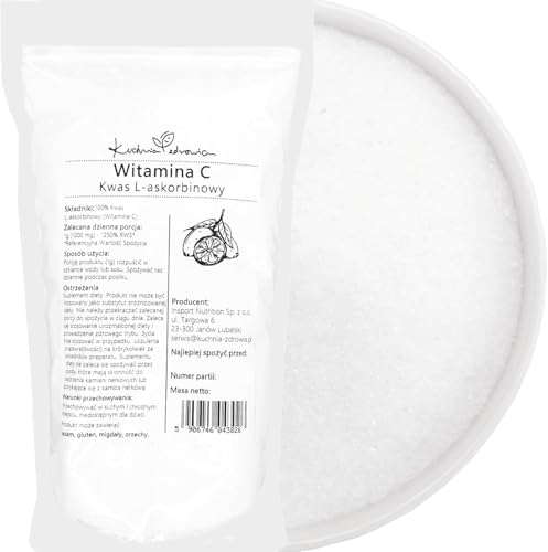Vitamine C Poudre 1 kg – Acide L-Ascorbique Pur, 100% Naturel, Idéal Pour Boissons, Pâtisseries Et Cuisine, Qualité Supérieure | Kuchnia Zdrowia