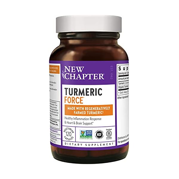 New-Chapter-Turmeric-Supplement-One-Daily-Joint-Pain-Relief-Supercritical-Organic-Turmeric-Black-Pepper-Not-Needed-Non-GMO-Gluten-Free-120-Count-4-Month-Supply New Chapter Turmeric Supplement, One Daily, Heart, Brain & Healthy Inflammation Support, Supercritical Turmeric Curcumin Means No Black Pepper Needed, Non-GMO, Gluten Free – 120 Count (4 Month Supply)
