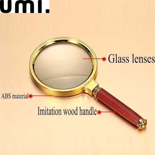 Image of Amazon Brand - Umi 3X High Power Antique Handheld Magnifier Magnifying Glass 80Mm