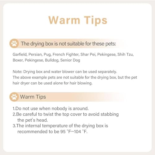 Secadores de gaiola para cuidados de cães de grande capacidade de 62 l, secador de cabelo para cães,