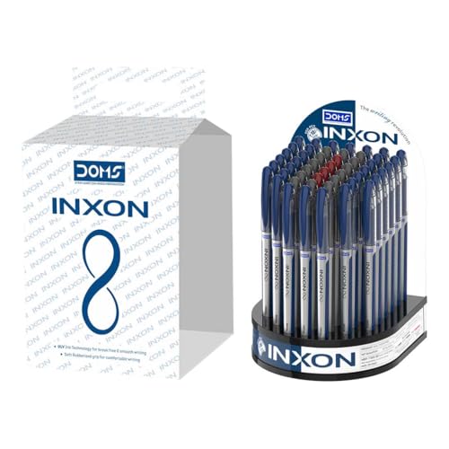 Image of DOMS INXON BALLPOINT PENS | LV INK TECHNOLOGY | 50 PCS - 38 BLUE, 8 BLACK, 4 RED.
