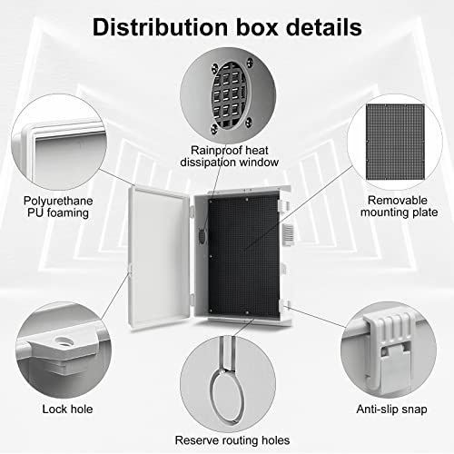Image of Namunanee Outdoor Electrical Junction Box, ABS Water Resistant Enclosure with Internal Mounting Panel & Hinged Cover, 15.7 inch H* 11 inch L* 4.1 inch W
