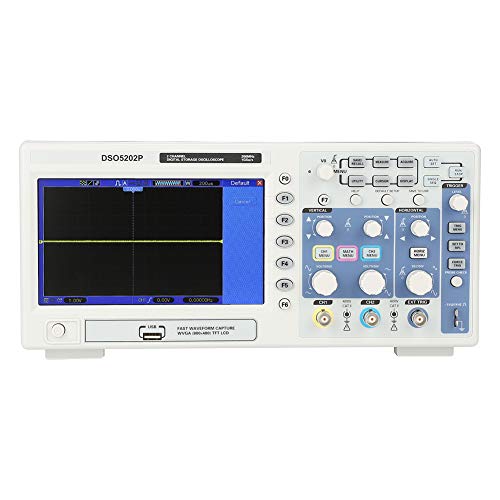 Osciloscopio,Jadpes Osciloscopio digital siglent, AC110-240V 200MHz DSO5202P Pantalla LCD profesional Osciloscopio de almacenamiento digital 2 canales 1GSa/s (enchufe)