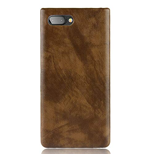zl one Compatible with/Replacement for BlackBerry Key2 PU Leather Case Back Cover (Brown)