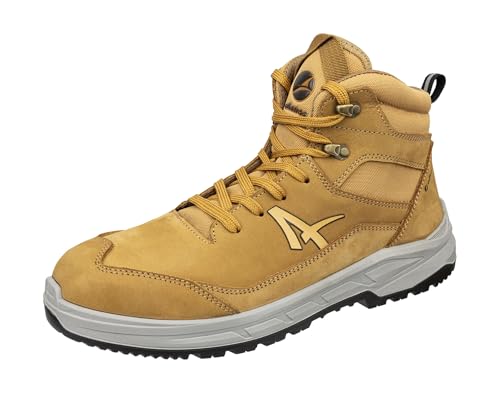 ALBATROS Vector MID S3 - Zapatos de trabajo con puntera de acero - Zapatos de seguridad para hombre y mujer - Zapatos de trabajo antideslizantes, beige, 46 EU