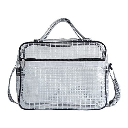 NOTAG Bolso bandolera antiestático transparente de PVC con asa superior para sala limpia, ingeniero, bolsa de herramientas transparente
