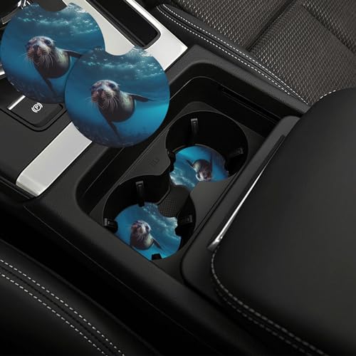 Portavasos para carro neopreno negro, 2 unidades miniatura 1