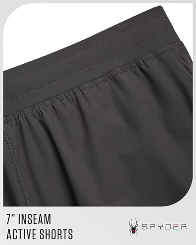 Spyder Men's Gym Shorts - Nylon Stretch 7'' Knit Active Workout Shorts with Zipper Pockets for Running, Hiking (Sizes: S-XL)4