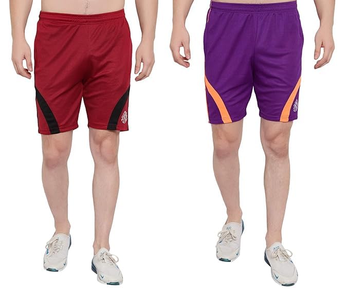 Image of DIA A DIA Men's Polycotton Running Sports Gym Shorts Pack of 2