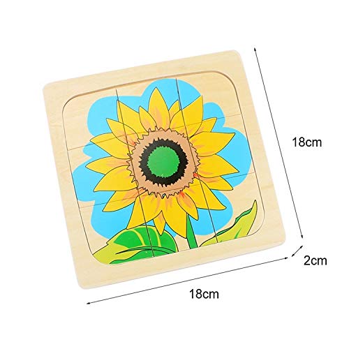 Montessori Children Wood Plant Education Toy Baby Toddler Life Cycle of Sunflower Puzzles Jingsaw Preschool Brinquedos Juguets - Image 7