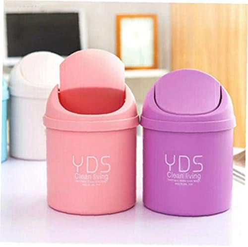 Onsinic 1pc Table Waste Bin Trash Can Desktop Trash Basket Table Home Office Trash Can Plastic Small (random Color)