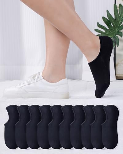 Women’s No Show Socks 5 Pairs Non Slip Flat Boat Low Cut Invisible Liner Socks