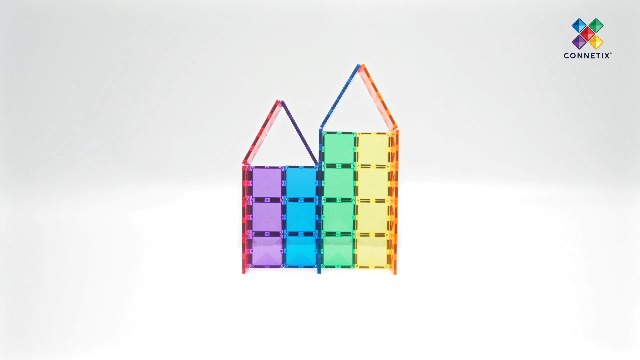 Amazon.com: CONNETIX Magnetic Tiles Rainbow Rectangle Pack, 18