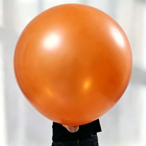 Image of KALOR 9 Pcs 36 Inch Large Burnt Orange Big Giant Round Latex Balloons