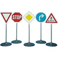 Theo Klein 2980 Verkehrszeichen-Set 5-teilig I Übungszeichen für Verkehrserziehung Kleiner Rad- und Rollerfahrer/innen I Höhe der Verkehrszeichen: ca. 73 cm I Spielzeug für Kinder ab 3 Jahren