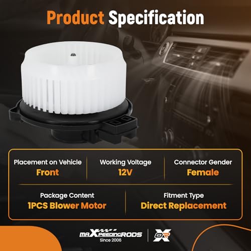 Image of maXpeedingrods HVAC Heater Blower Motor Fan 700247 Fit for Honda FIT 2009 2010 2011 2012 2013 2014, AC Heated Fan Blower Motor Replaces PM9387 615-50209 79310TF0G01 79310-TF0-G01