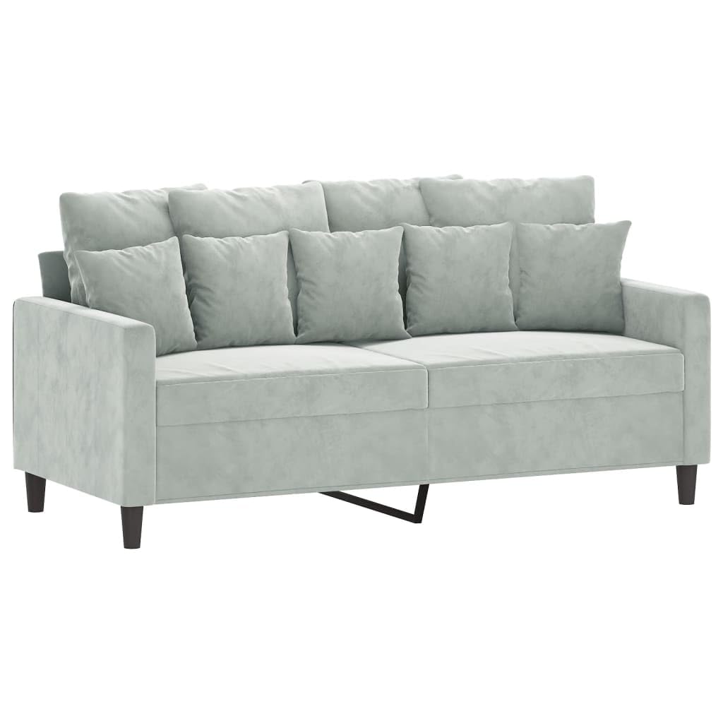 Juego de 2 sofás de terciopelo gris claro, estructura de metal resistente, 138/158 cm de ancho, cómoda experiencia de asiento con cojín, para salón, dormitorio, oficina