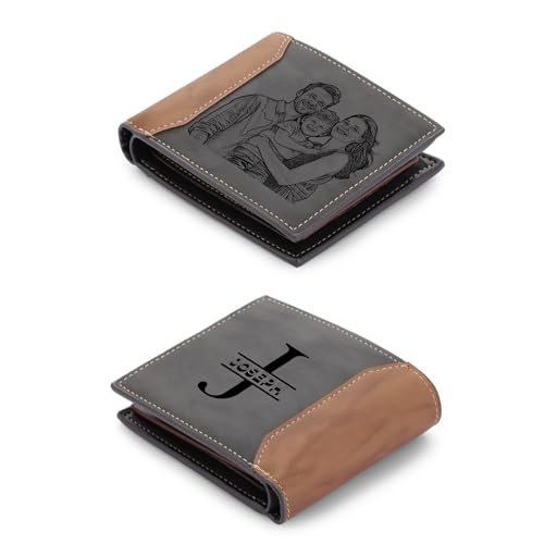 Catálogo para Comprar On-line ofertas dia del padre Top 10. 42 Personalizada Cartera Para Hombre Regalos para el Día del Padre, Guarda Fotos y Personaliza con Nombre o Texto con Álbum Inteligente NFC Regalo Para Esposo o Novio (Estilo 11)