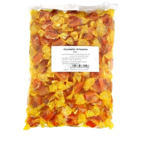 Caramelos Artesanales - Caramelos Envasados Paredes - Caramelos 1 kg - Caramelos fiestas, celebraciones. (Miel)