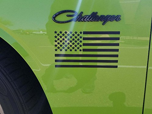 Az Auto Graphics.com Usa American Flag Decal (4" X 7", Matte Black) #TOP5