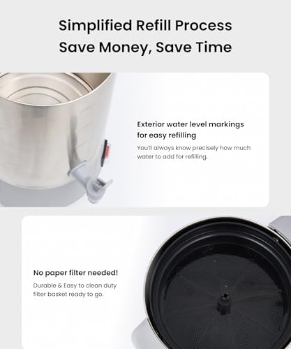 image for SYBO 45Cup Coffee Urn, Commercial Grade Stainless Steel Percolate Coff