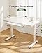 Marsail Glass Standing Desk with Drawer, 48 x 24 inch Electric Standing Desk, Height Adjustable Desk with One-Piece Tabletop & USB Charging Ports, Sit Stand Desk with Storage for Home & Office White
