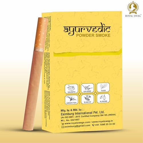 Image of ROYAL SWAG Ginger Flavoured Ayurvedic Wellness Sticks 100 King Size Herbal Wellness100% No Nicotine No Tobacco Non Addictive Herbal Alternative