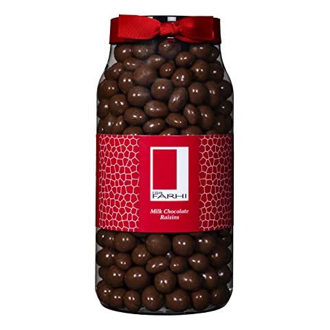 Rita Farhi Milk Chocolate Covered Raisins in a Gift Jar | Vegetarian and Chocolate Gift - Chocolate Coated Fruit - 870 g Cover