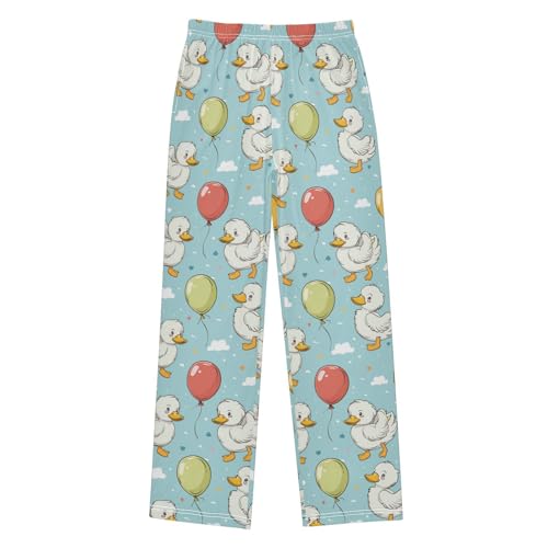 Pajama Bottoms, Cartoon Duck with Balloons Sleeping Pant Lounge Wear Pajamas Long Pants Sleepwear Pjs