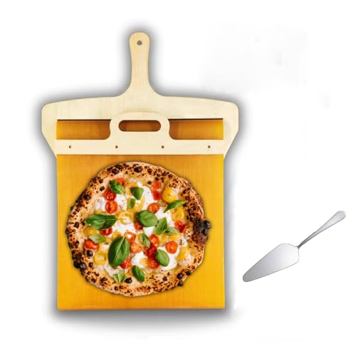 Sliding Pizza Peel - Pala Pizza Scorrevole, Non-stick The Pizza Peel That Transfers Pizza Perfectly, Pizza Peel Shovel with Handle, Dishwasher Safe Pizza Peel, Pizza Spatula Paddle