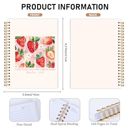 Image of INCOK Pink Strawberry Gifts Notebook - Strawberry Journal for Women, Cute Preppy Note Book Office Supplies Back to School Stuff Stationery for Students Girly Teen 5.5x8.3 Inches
