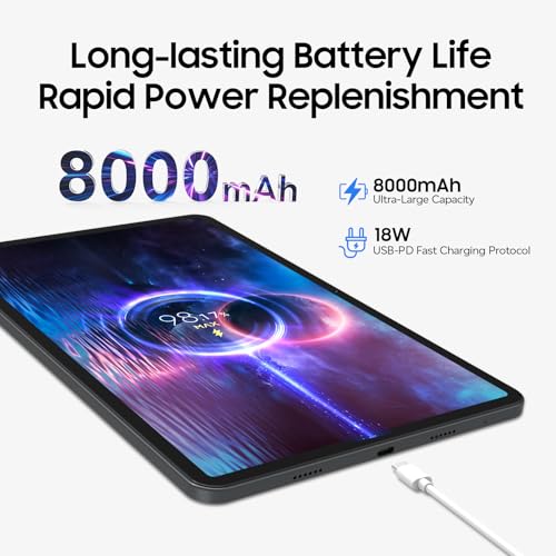 Image of Tablet 12 inch Large Screen, Android 15 Tablet 16GB RAM 256GB ROM, 2K 2000x1200 Incell Widevine L1 Display, Gaming Tablets with Helio G99 Octa-core, 8000mAh 18W Fast Charge Tablets, AI Support, GPS