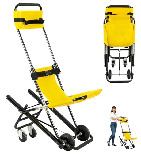 EastEamily 階段昇降機 ストレッチャー 折りたたみ 階段チェア 耐荷重160kg アルミ製 リフトチェア 上り下り 担架 安全ベルト付き 滑り止め 頑丈 軽量 コンパクト 持ち運び便利 防災 救護 介助 介護 緊急用